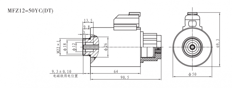 MFZ12-50YC(DT)防水型開關(guān)閥用電磁鐵